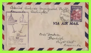 Bermuda 1947 Colonial Airlines Inaugural Flight, Bermuda - Washington - Picture 1 of 2