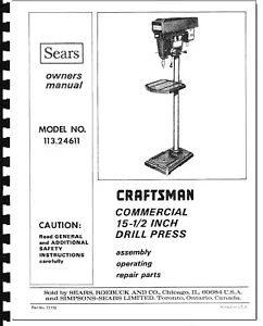 TRAPANO PRESSA manuale Craftsman 15 1/2" modello 113.24611 - Foto 1 di 1