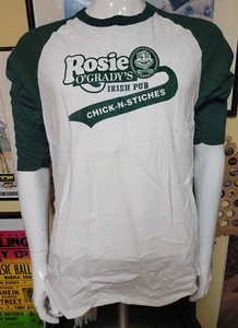 Rosie O'Gradys Irish Pub Raglan Jersey Shirt Medium Defunct Ferndale MI Bar - Picture 1 of 6