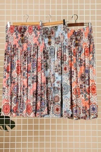 Damen Kleid Sommer Gesmokt Bandeau A-Linie Blumen Knielang One Size 36,38,40 - Bild 1 von 17