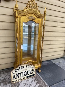 63331 Gold Decorator Curio China cabinet Bookcase - Picture 1 of 9