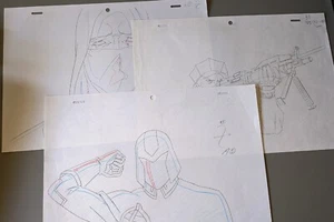 GI JOE Resolute Drawing Set of 3 Hasbro 2009 Cobra Commander GungHo Storm Shadow - Picture 1 of 10