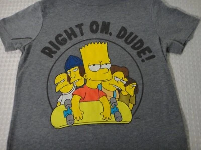 Camiseta Bart Simpson Right On Dude Gris Mezcla Algodón Niños Talla XS 5 Foto 1 de 4