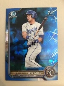 2022 Bowman Sapphire Luca Tresh 1st Bowman BCP 136 Kansas City Royals - Picture 1 of 2