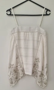 Stunning THREE OF SOMETHING Camisole Top. Gold Embroidering. Size Xs A719 - Picture 1 of 10
