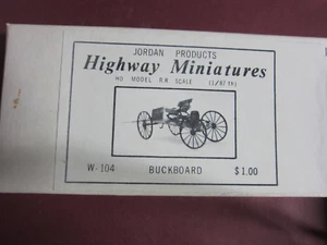 Jordan Highway Miniatures Buckboard HO Kit W-104 Como Nuevo En Caja - Imagen 1 de 2