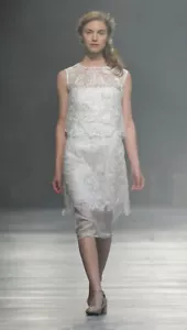 New David Fielden Sposa 8001 Silk Short Length Wedding Dress size 10 RRP £974 - Picture 1 of 9