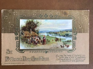 Postkarte Vintage 1921 St. Patrick's Day gestempelt, gestempelt, Wayne Nebraska - Bild 1 von 2
