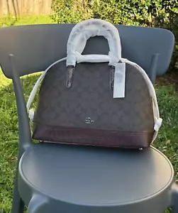 Coach Signature with Eotic Mix Sierra Satchel Purse Bag F38246 ~ MSRP $485 - Picture 1 of 10