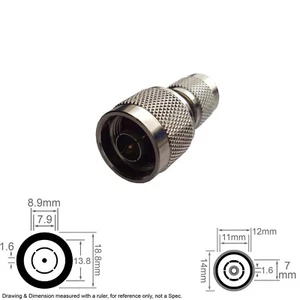 Coax RF Antenna Adapter Connector Converter N Type Male TNC Male RP R/P - Picture 1 of 3