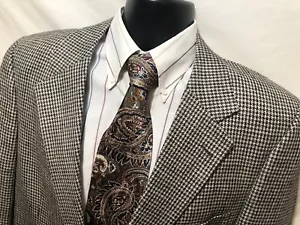 Kings ridge Men's Blue Houndstooth 100% Wool Blazer Jacket 2 Btn Sz 42r - Picture 1 of 7