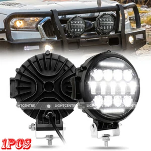 7" inch Round LED Light Pod Bar Spot Flood Beam Driving Lamps SUV Offroad Truck - Foto 1 di 10