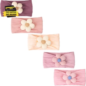 5 Pcs Baby Flower Headbands Baby Girls Nylon Headbands Soft Hairbands Hair Acces - Picture 1 of 9