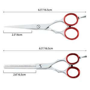 SET FORBICI DA BARBIERE TAGLIO CAPELLI + DIRADAMENTO PROFESSIONALE SALONE 6,5" - Foto 1 di 5