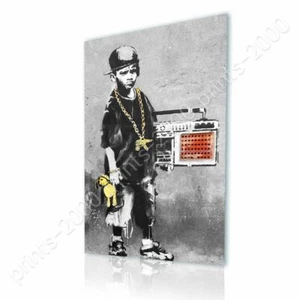 Boy With Dance Mat by Banksy | Ready to Hang Canvas | Wall art print paint HD - Picture 1 of 6