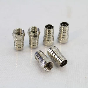 6 Pack Ideal Industries 85-036 Coax Cable F-Connectors Crimp-On Style - Picture 1 of 4