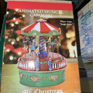 Mr Christmas animiertes musikalisches Karussell, zum Aufziehen dreht sich ~ - Bild 1 von 1