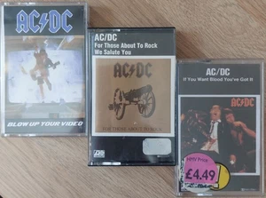 3 x AC/DC Albums: FOR THOSE ABOUT TO ROCK, IF YOU WANT BLOOD, BLOW UP YOUR VIDEO - Picture 1 of 6