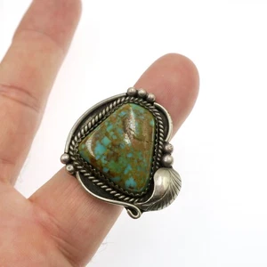 Native American Sterling Silver Turquoise Ring Size 6.5 - Picture 1 of 5