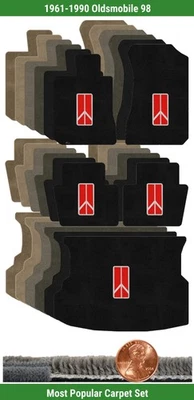 Juego de alfombrillas Ultimat personalizadas para Oldsmobile 98 1961-1990 con logotipo (5 piezas) #WDG Foto 1 de 4
