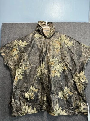 Cedar Key Camo Hunting Rain Poncho Jacket Men’s 50x80” 2XL-3XL Mossy Oak Rubber - Image 1 of 4