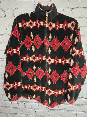 Chaqueta de Colección Outback Trading Company Polar Mujer S Negra Roja Azteca Occidental Años 90  Foto 1 de 4