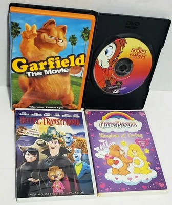 Animated DVD Lot Garfield NIMH Hotel Transylvania Care Bears Family Fun - Image 1 of 4
