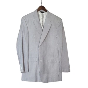 Chaqueta Blazer Jos A Bank Stays Cool Hombres Seersucker Rayas 44L 100% Algodón Resort - Imagen 1 de 12