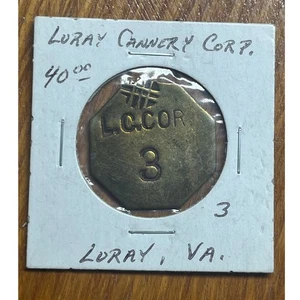 L.C. Corp 3 Token. Luray Cannery Corp. Luray, Virginia rare - Picture 1 of 3