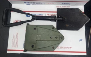 U.S. Army Issue AMES 92 Tri-fold Shovel and Case/Cover, Used! - Picture 1 of 7