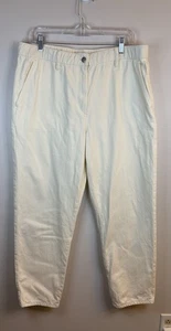 EILEEN FISHER Ankle-Hose Bio-Baumwolle spitz zulaufendes Bein elfenbeinfarben Damen Large ungefärbt NEU - Bild 1 von 12