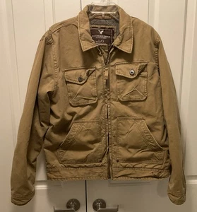 American Eagle Mens Barn Chore Canvas Coat Flannel Lined Size L EUC - Picture 1 of 4