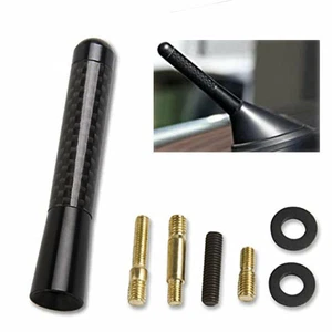 4.7 inches Car Antenna Carbon Fiber Radio FM Antena Black Kit Universal Screw 3* - Foto 1 di 12