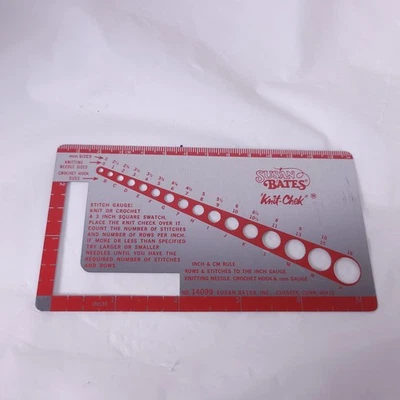 Tejido Chek Stitch Medidor Todo en Uno Knitter’s Aide Rojo 14099 Susan Bates Foto 1 de 4