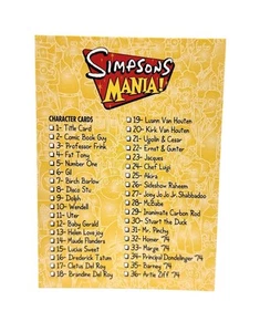 Inkworks Simpsons Mania 2001! Lista de verificación #72 - Imagen 1 de 2
