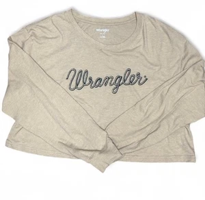 Wrangler Maglietta Donna Maniche Lunghe Cropped Tan Taglia Large Western Rope - Foto 1 di 4