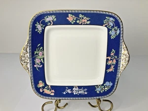 Wedgwood Cake Plate Bone China Blue Siam Hors D'Oeuve Platter England - Picture 1 of 12