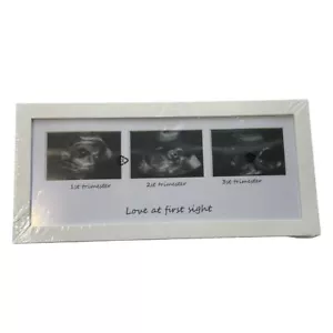 Three Trimester Ultrasound Picture Frame, Keepsake Sonogram Baby Gift Pregnancy - Picture 1 of 2