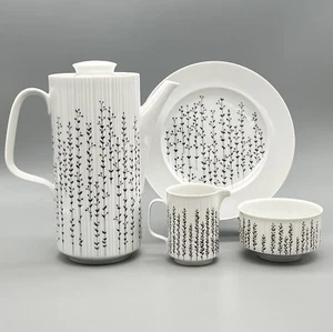 MCM ROSENTHAL Polar Blume VARIATIONS Black & White Coffee Pot SET Tapio Wirkkala - Picture 1 of 24