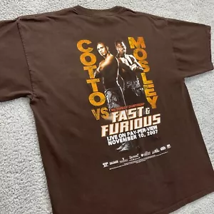 Vintage Cotto vs Mosley Boxing T-Shirt Mens XL Brown Faded 2007 Fast & Furious - Picture 1 of 12