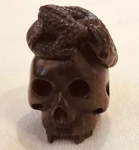 Netsuke Japanese Skull Signed - Picture 1 of 12