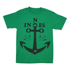 INNES MENS ANCHOR LOGO GREEN T SHIRT  - Picture 1 of 1