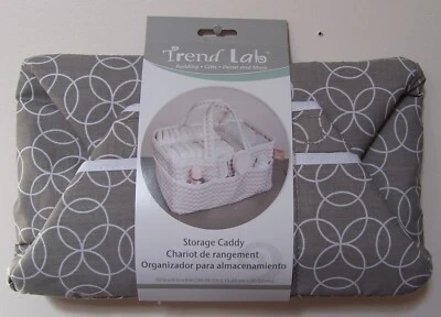 Trend Lab Gray White Storage Caddy Nursery Diaper Organizer - Image 1 of 2