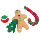 4-Piece Plush Christmas Toy Set for Small Dogs and Cats