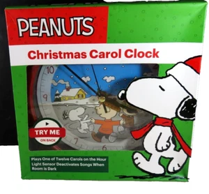 Vintage Peanuts Snoopy Charlie Brown Christmas Carol orologio suona canzoni funziona C9859 - Foto 1 di 9