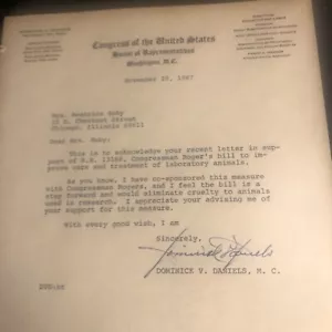 U.S. CONGRESSMAN DOMINICK DANIELS Signed autograph 1967 - Picture 1 of 24