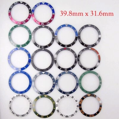 39.8mm*31.6mm Slope Watch Bezel Insert Ceramic Alloy Ring Red Navy Blue Green - Image 1 of 4