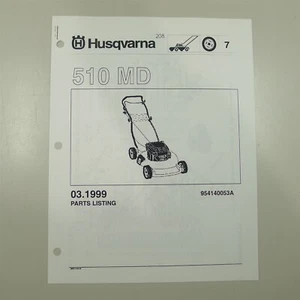 Fabricante de equipos originales Husqvarna 510MD cortadora de empuje lista de piezas ilustradas IPL, 1999 - Imagen 1 de 1