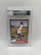 Ernie Banks Signed 1990 Pacific Legends #5 Card Beckett Auto