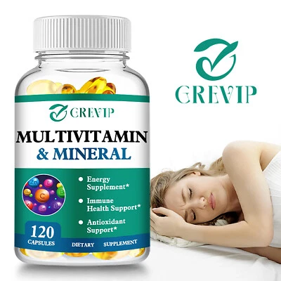 GREVIP 120 piezas multivitamínico y mineral - alta potencia, apoyo inmunológico, ref